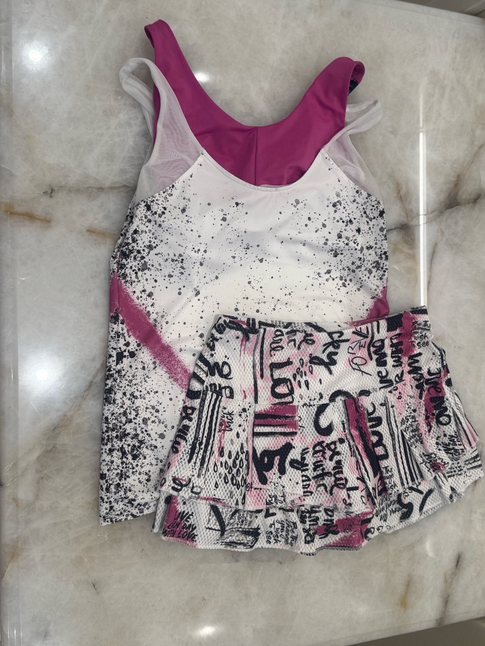 Lucky In Love City Graffiti Tier Skirt + Tank Set
